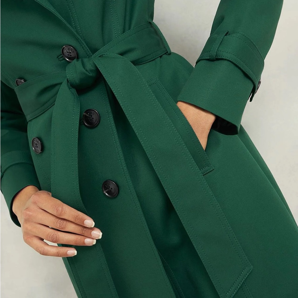 Elegant Green Trench Coat